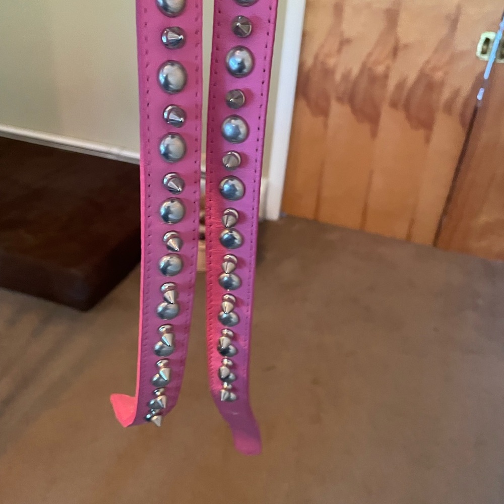 Pink, studded, dog collars